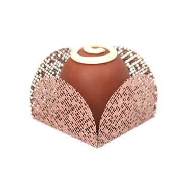 Tela Metallic Rose Gold Mini Dessert Liners - 50 count